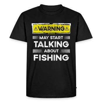 Talking about Fishing funny - Men's Premium Organic T-Shirt - black - Front - Nico (187cm)