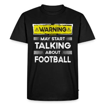 Parler de football drôle - T-shirt Premium bio Homme - noir - Devant - Nico (187cm)