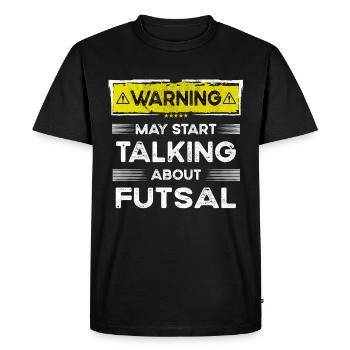 Parler de Futsal drôle - T-shirt Premium bio Homme - noir - Devant - Nico (187cm)