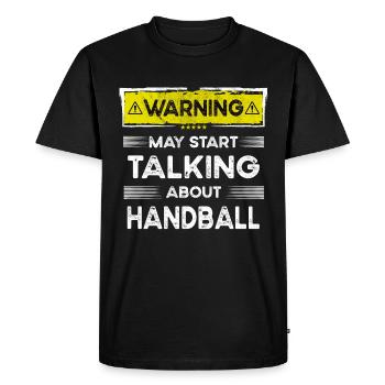 Parler de handball drôle - T-shirt Premium bio Homme - noir - Devant - Nico (187cm)