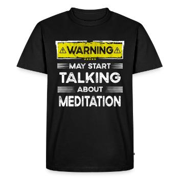 Parler de méditation drôle - T-shirt Premium bio Homme - noir - Devant - Nico (187cm)