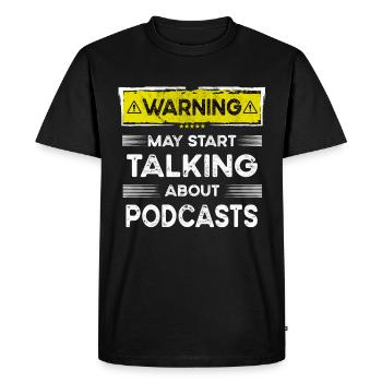 Parler de podcasts drôle - T-shirt Premium bio Homme - noir - Devant - Nico (187cm)