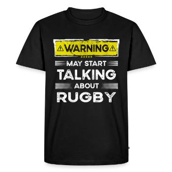 Parler de rugby drôle - T-shirt Premium bio Homme - noir - Devant - Nico (187cm)