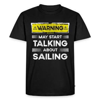 Parler de voile drôle - T-shirt Premium bio Homme - noir - Devant - Nico (187cm)
