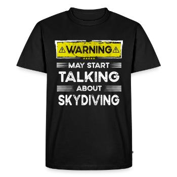 Parler de parachutisme drôle - T-shirt Premium bio Homme - noir - Devant - Nico (187cm)