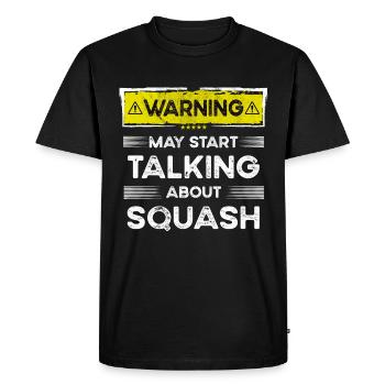 Parler de squash drôle - T-shirt Premium bio Homme - noir - Devant - Nico (187cm)