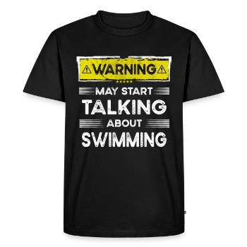 Parler de natation drôle - T-shirt Premium bio Homme - noir - Devant - Nico (187cm)
