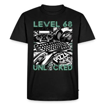 Niveau d’anniversaire 68 Débloqué Jeux et joueurs - T-shirt Premium bio Homme - noir - Devant - Nico (187cm)