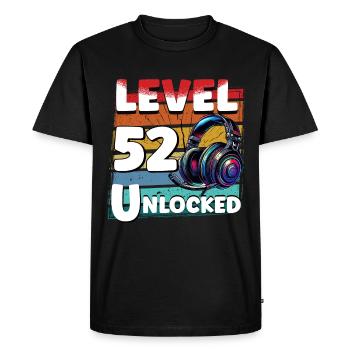 Gaming Birthday Level 52 Unlocked Gamer - Men's Premium Organic T-Shirt - black - Front - Nico (187cm)
