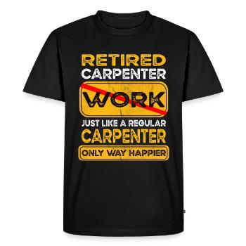 Charpentier à la retraite seulement plus heureux Retraité - T-shirt Premium bio Homme - noir - Devant - Nico (187cm)
