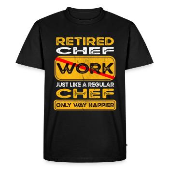 Le chef à la retraite n’est que plus heureux Retraité - T-shirt Premium bio Homme - noir - Devant - Nico (187cm)