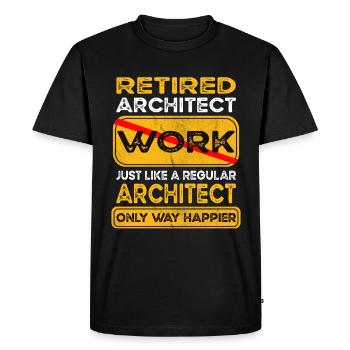 Retirement architect only happier Retired - Men's Premium Organic T-Shirt - black - Front - Nico (187cm)