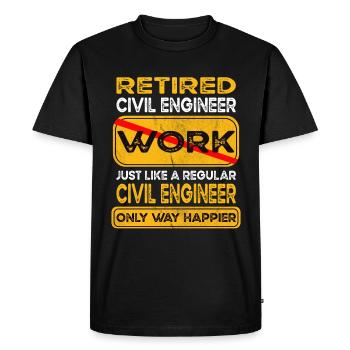 Ingénieur civil à la retraite seulement plus heureux Retraité - T-shirt Premium bio Homme - noir - Devant - Nico (187cm)