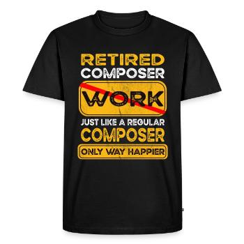 Le compositeur à la retraite n’est que plus heureux Retraité - T-shirt Premium bio Homme - noir - Devant - Nico (187cm)
