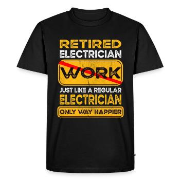 L’électricien à la retraite n’est que plus heureux Retraité - T-shirt Premium bio Homme - noir - Devant - Nico (187cm)
