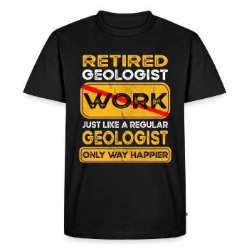 Le géologue à la retraite n’est que plus heureux Retraité - T-shirt Premium bio Homme - noir - Devant - Nico (187cm)
