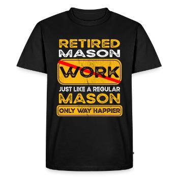 Maçon à la retraite seulement plus heureux Retraité - T-shirt Premium bio Homme - noir - Devant - Nico (187cm)