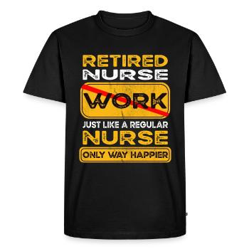 L’infirmière à la retraite n’est que plus heureuse Retraité - T-shirt Premium bio Homme - noir - Devant - Nico (187cm)
