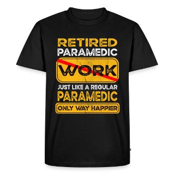 L’ambulancier paramédical à la retraite n’est que plus heureux Retraité - T-shirt Premium bio Homme - noir - Devant - Nico (187cm)