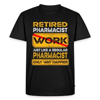 Le pharmacien à la retraite n’est que plus heureux Retraité - T-shirt Premium bio Homme - noir - Devant - Nico (187cm)