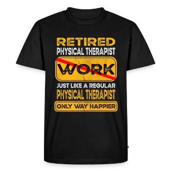 Kinésithérapeute à la retraite seulement plus heureux Retraité - T-shirt Premium bio Homme - noir - Devant - Nico (187cm)