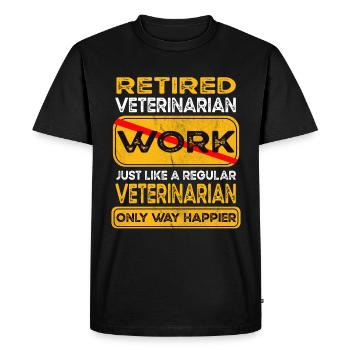 Le vétérinaire à la retraite n’est que plus heureux Retraité - T-shirt Premium bio Homme - noir - Devant - Nico (187cm)