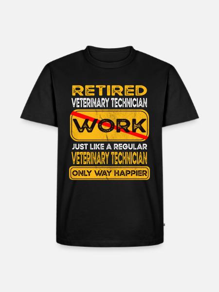 Retirement veterinary technician only happier - Men's Premium Organic T-Shirt - black