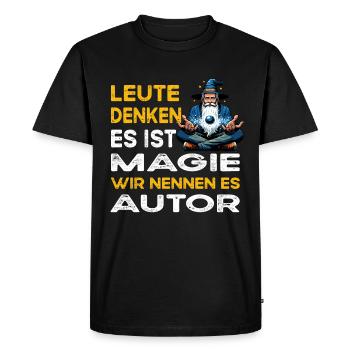 People Thinking Magic Author Book - Men's Premium Organic T-Shirt - black - Front - Nico (187cm)