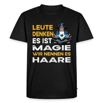 People Thinking Magic Hair Hairdresser - Men's Premium Organic T-Shirt - black - Front - Nico (187cm)