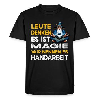 Les gens pensent magique artisanat à la main couture - T-shirt Premium bio Homme - noir - Devant - Nico (187cm)