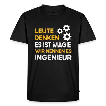 People Thinking Magic Engineer Construction - Men's Premium Organic T-Shirt - black - Front - Nico (187cm)