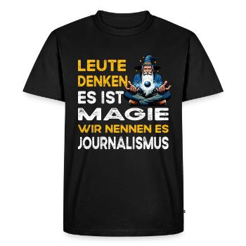 People Thinking Magic Journalism Journalist - Men's Premium Organic T-Shirt - black - Front - Nico (187cm)