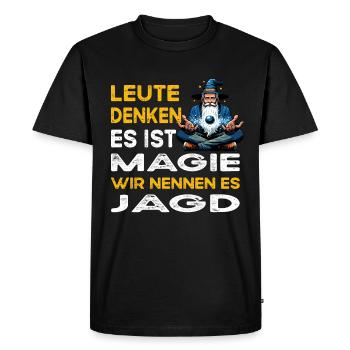 People Thinking Magic Hunting Hunter - Men's Premium Organic T-Shirt - black - Front - Nico (187cm)