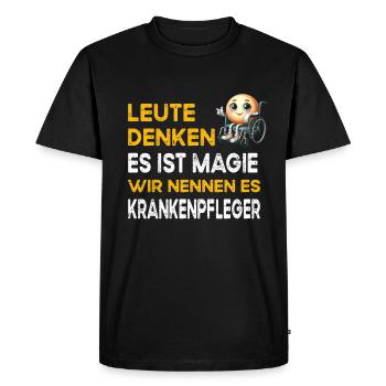 People Thinking Magic Nurse Nursing - Men's Premium Organic T-Shirt - black - Front - Nico (187cm)