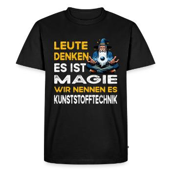 People Think Magic Plastics Technology - Men's Premium Organic T-Shirt - black - Front - Nico (187cm)