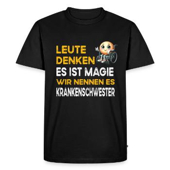 People Thinking Magic Nurse Nursing - Men's Premium Organic T-Shirt - black - Front - Nico (187cm)