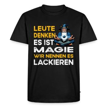 People Thinking Magic Painting Painter - Men's Premium Organic T-Shirt - black - Front - Nico (187cm)
