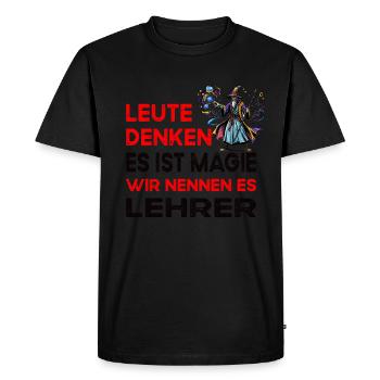 People Thinking Magic Teacher Student - Men's Premium Organic T-Shirt - black - Front - Nico (187cm)