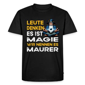 People Thinking Magic Bricklayer Construction Worker - Men's Premium Organic T-Shirt - black - Front - Nico (187cm)