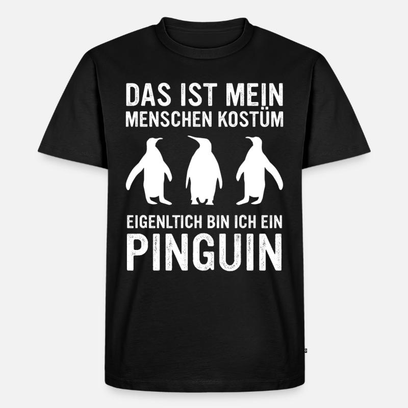 Pinguin Zwergpinguine Kaiserpinguin - Männer Premium Bio T-Shirt - Schwarz