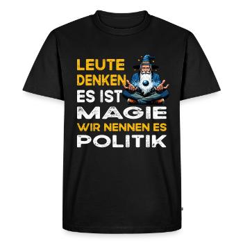 Les gens pensent à la magie, à la politique, aux politiciens, aux maires - T-shirt Premium bio Homme - noir - Devant - Nico (187cm)