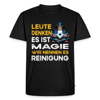 People Thinking Magic Cleaning Cleaning Lady Cleaning Man - Men's Premium Organic T-Shirt - black - Front - Nico (187cm)