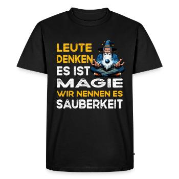 People Thinking Magic Cleanliness Cleaner - Men's Premium Organic T-Shirt - black - Front - Nico (187cm)