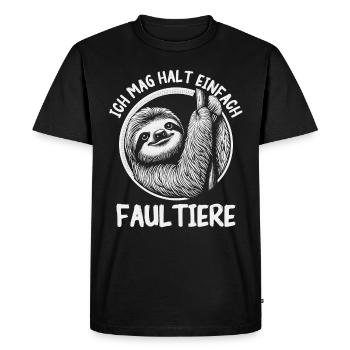 Paresseux, Paresseux, Animaux, Dormir, Paresseux - T-shirt Premium bio Homme - noir - Devant - Nico (187cm)