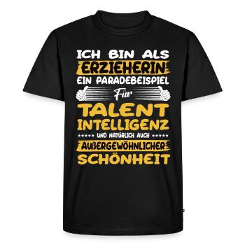 educator a prime example of talent - Men's Premium Organic T-Shirt - black - Front - Nico (187cm)