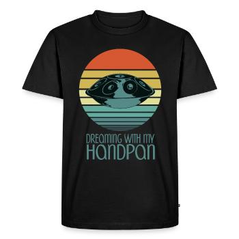 Handpan Hang Drum Musik Yoga Relax Sunset Retro - Männer Premium Bio T-Shirt - Schwarz - Vorne - Nico (187cm)