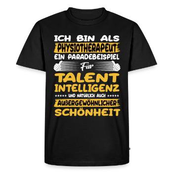 physiotherapist a prime example of talent - Men's Premium Organic T-Shirt - black - Front - Nico (187cm)