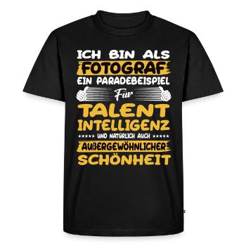 photographer is a prime example of talent - Men's Premium Organic T-Shirt - black - Front - Nico (187cm)