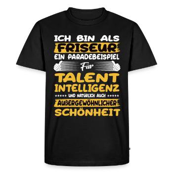 hairdresser a prime example of talent - Men's Premium Organic T-Shirt - black - Front - Nico (187cm)