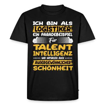 logisticians a prime example of talent - Men's Premium Organic T-Shirt - black - Front - Nico (187cm)